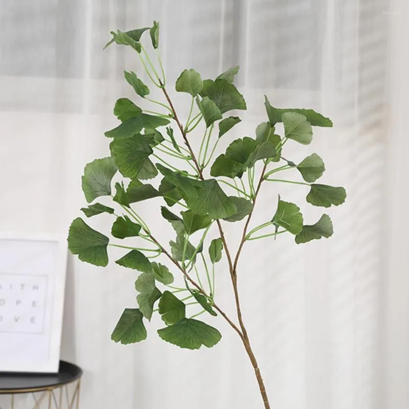 Dekorative Blumen-Imitationspflanze, nützliche Einzelzweig-Kunststoff-Simulation, gelbes Gingko-Blatt für Wohnzimmer