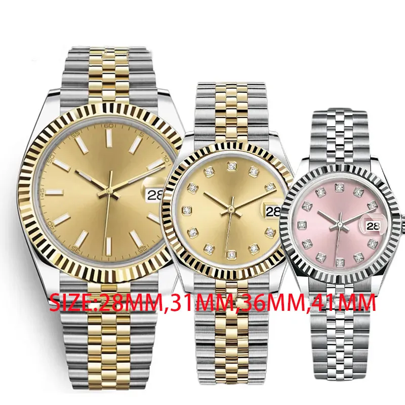 Męskie zegarek AAA Designer zegarki Kobiety DATEJUST 36 mm 41 mm Automatyczne mechaniczne kwarc stalowy Wodoodporny wodoodporny Sapphire Dhgates Montre Watchs Prezent