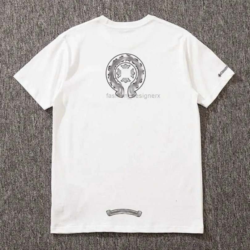 Ch Luxury TシャツメンズファッションTシャツブランドトップスTEES MEN SANSKRIT LETTERカップルスウェットシャツホースシューショートスリーブポロスクロスユニセックスティーTシャツfu2x