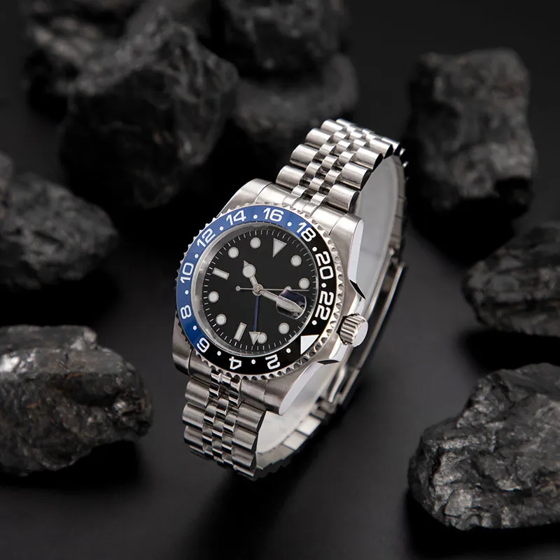 Reloj automático GMT de lujo para hombre, reloj de negocios luminoso de  acero inoxidable impermeable con zafiro