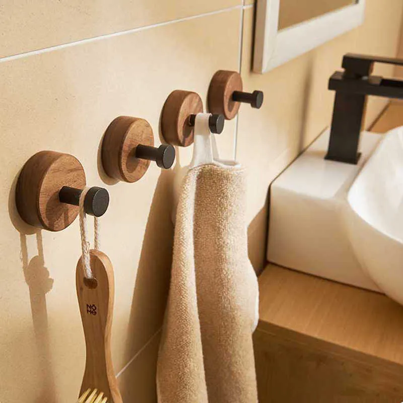 Wooden Wall Decor Hook No Drill Behind Door Coat Holder Towel Organizer Rack From Cleanfoot elitestore 4.22 DHgate.Com