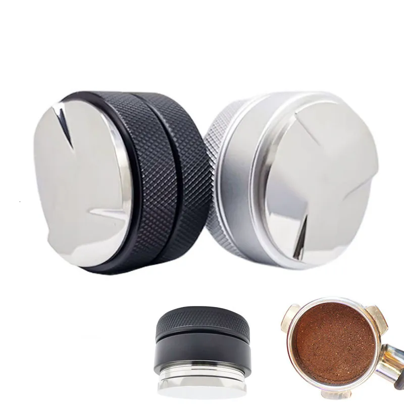 Tampers Espresso 304 Roestvrij staal 51 mm53mm58mm Koffie Distributeur Niveaus Gereedschap Macaron Coffee -sabotage met drie schuine hellingen 230324