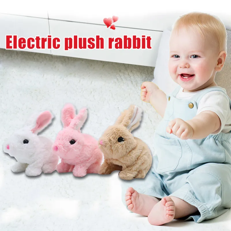 Interactive White Rabbit Rabbit Soft Toy Educational Simulation Stuffed Animal For Kids Soft And