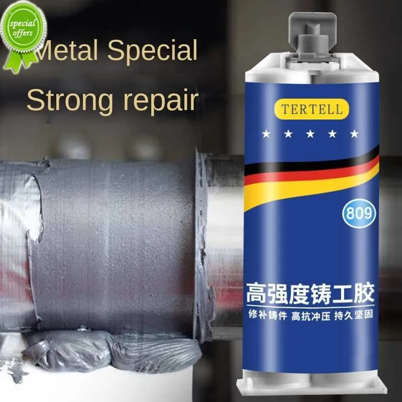 Novo adesivo de reparo de fundição de 100/50ml adesivo de alta temperatura resistente a líquido de soldagem de metal de metal adesivo para defeitos de fundição de metal (20/50/100g)