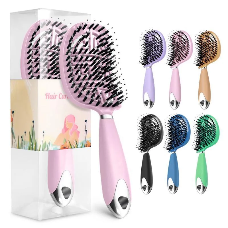 Hårborstar Pop Brosse Detangling Women Nylon Scalp Massage Comb Wet Curly Brush Dressing Styling Tools 230325