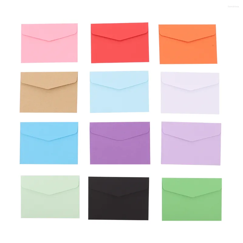 Emballage cadeau Enveloppes Enveloppe Mini Invitation Papier Lettre Pliage Carte Postale Affaires Vierge Ensemble Coloré