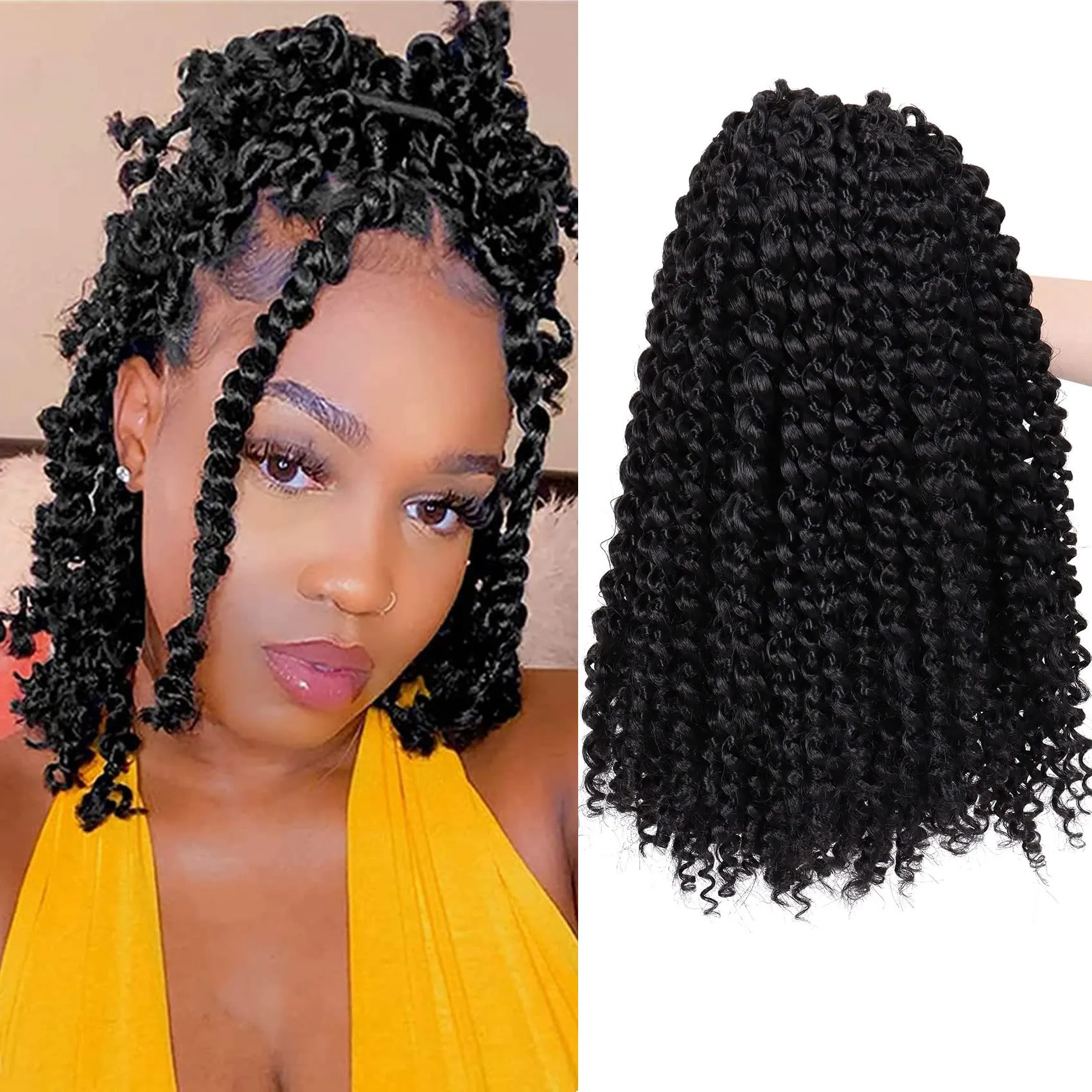 Water Wave Crochet Passion Twist Braid Hair Ombre Color 18Inch Kinky Bohemian Extension Bulk Bundles