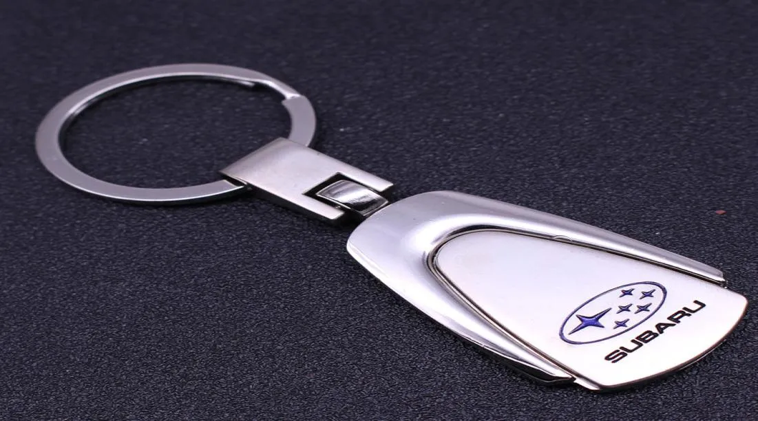 Creative Metal Car Keychain voor Subaru Badge Logo Lange keten Key Ring 4S Shop Promotional Gift Auto Accessoires Key Toy4681096