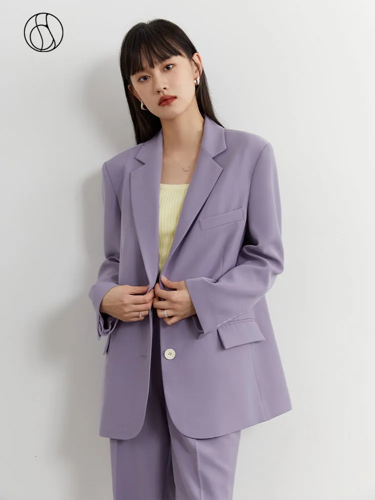 Damenanzüge-Blazer DUSHU Professioneller Sense-Stil Flip-Kragen-Jacke für Frauen Frühlingsloser Bürodamen-Blazer 230325