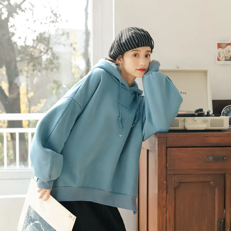 Women's Hoodies Sweatshirts Spring frisse en zoete Koreaanse trui dameshood met losse losse type verwerking 230325