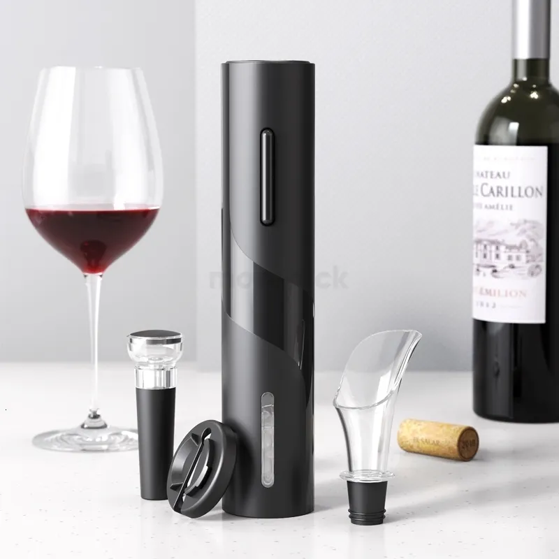 Açıcılar Elektrikli Şarap Tıpkı Şarj Edilebilir Otomatik Şişe Açıcı Elektrik Kırmızı Şarap Açıcı Kiti Folyo Kesici Mutfak Aksesuarları 230324