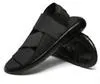 black elastic sandals