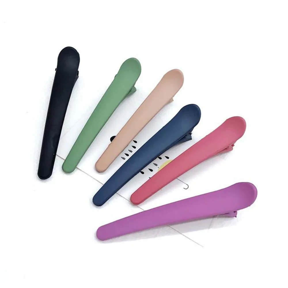 Candy Colors Duckbill Clip Ribbon Professional Hairdressing Salon Hairpins Plastic DIY Hair Care Hair Clamps Styling Tools 2009