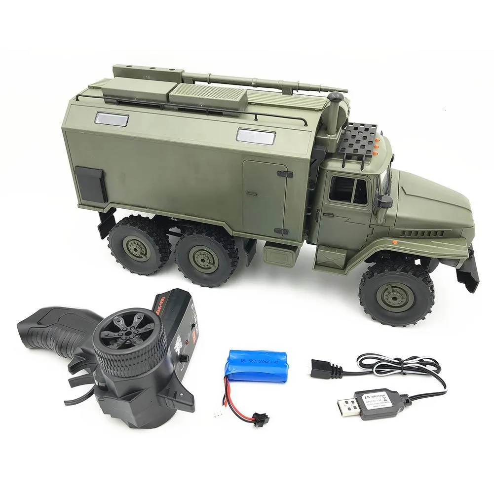 Electricrc Car WPL B36 URAL 116 24G 6WD RC Militär Truck Rock Crawler Command Communication Vehicle RTR Toy 230325