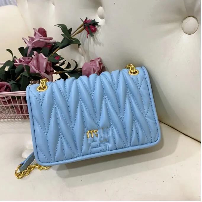 2023 gouden ketting schoudertas schapenvacht lederen crossbody handtas portemonnee rimpel mode letter handtassen koppeling geplooide portemonnee hoge kwaliteit flap messenger tassen