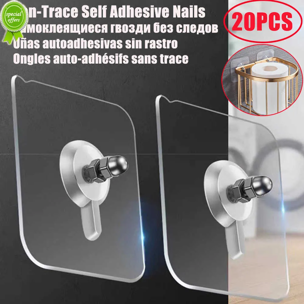 4-Pack Metal Picture Hanging Hooks – Damage-Free, No Nails, With Adhesive Strips – Holds Up To 6 Lbs
