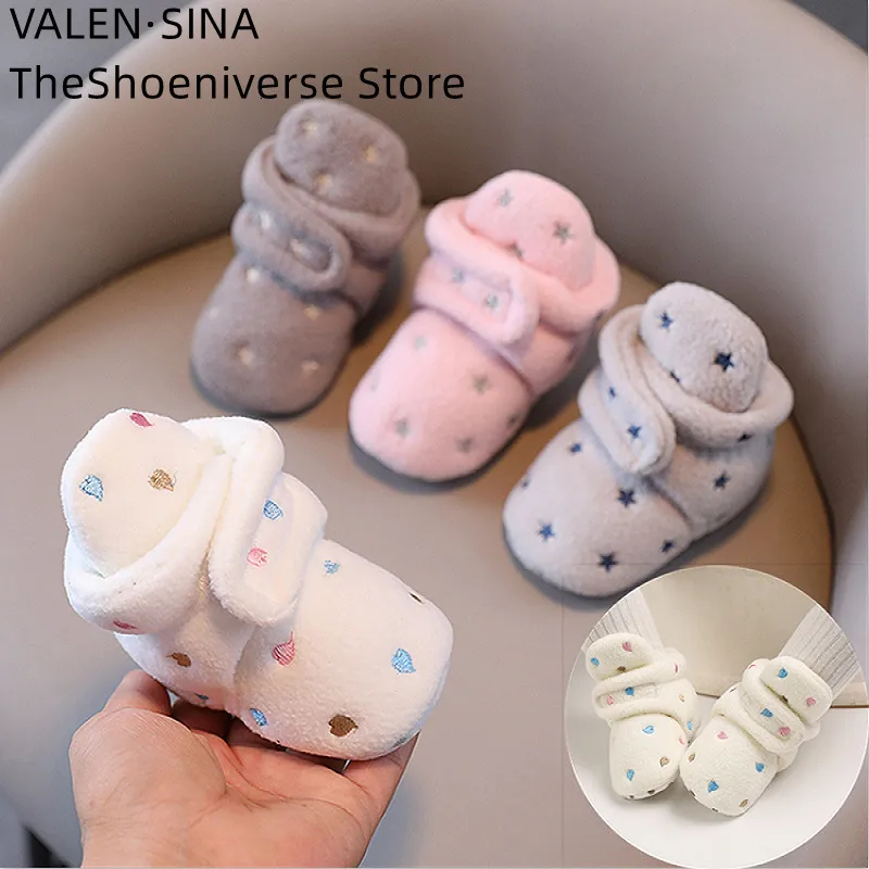 First Walkers Winter Baby Shoes Boys Girls Cotton Soft Sole Snow Booties Thick Winter Warm born Toddler Boots Shoes Frist Walking Shoes 230325