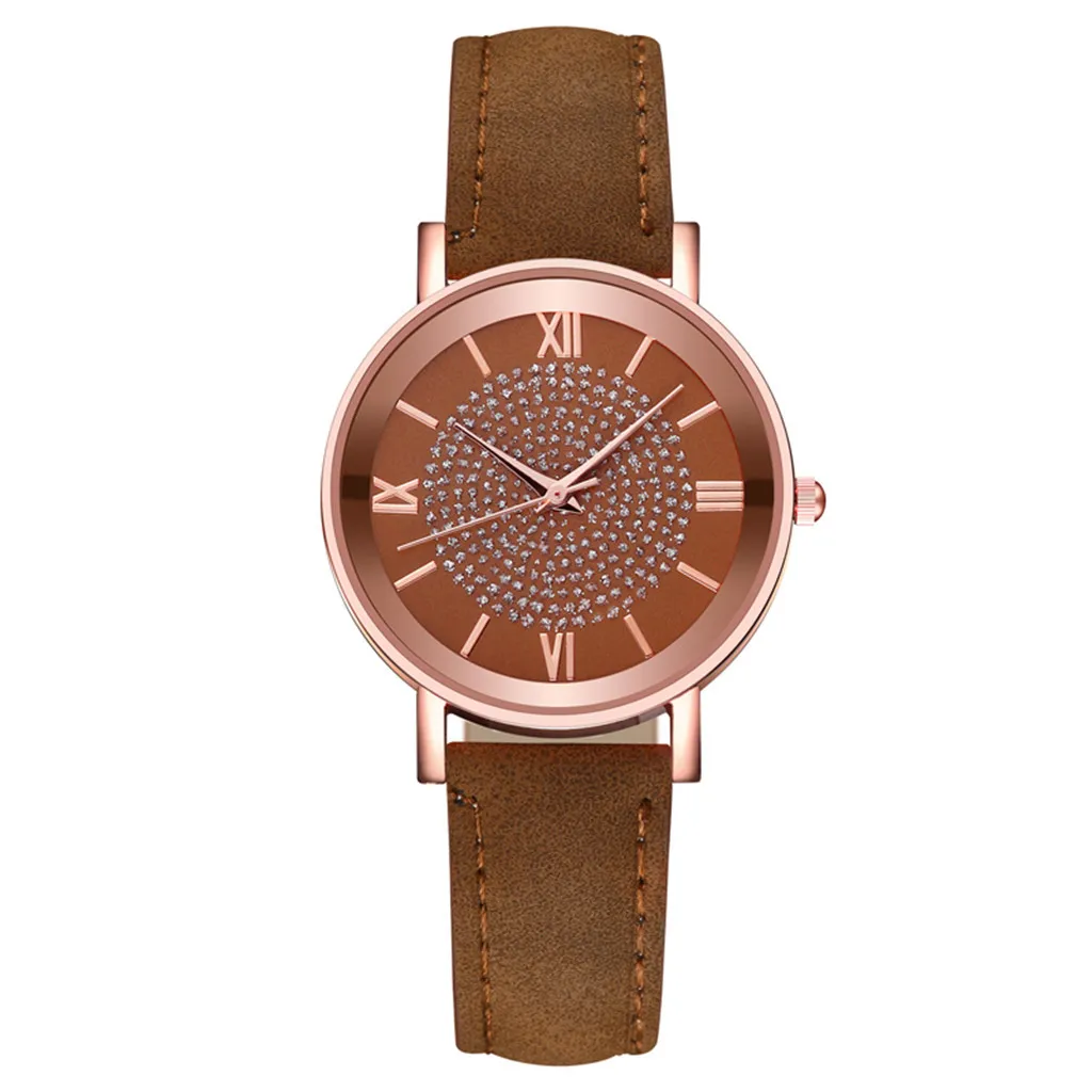 HBP Ladies Watch Leather Strap Casual Business Wristwatch Fashion Dial Quartz armbandsur med lyxiga kvinnors klockor