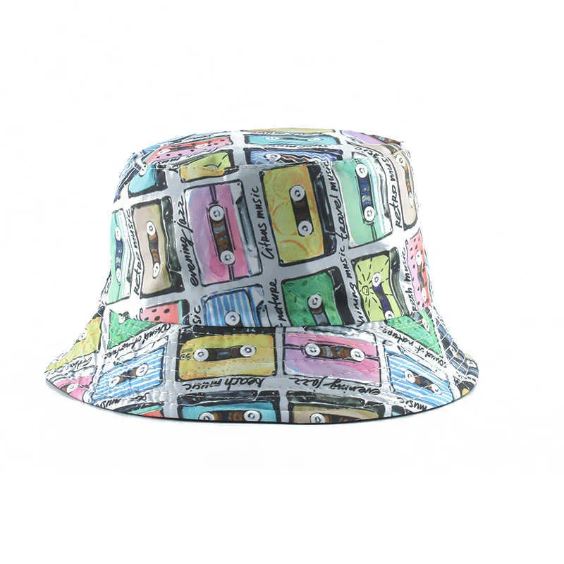 Wide Brim Hats Summer Sunscreen Cotton Sun Hats For Women Unisex Vintage Print Bucket Hat Reversible Fishing Hip Hop Cap Men Fisherman Hat P230311