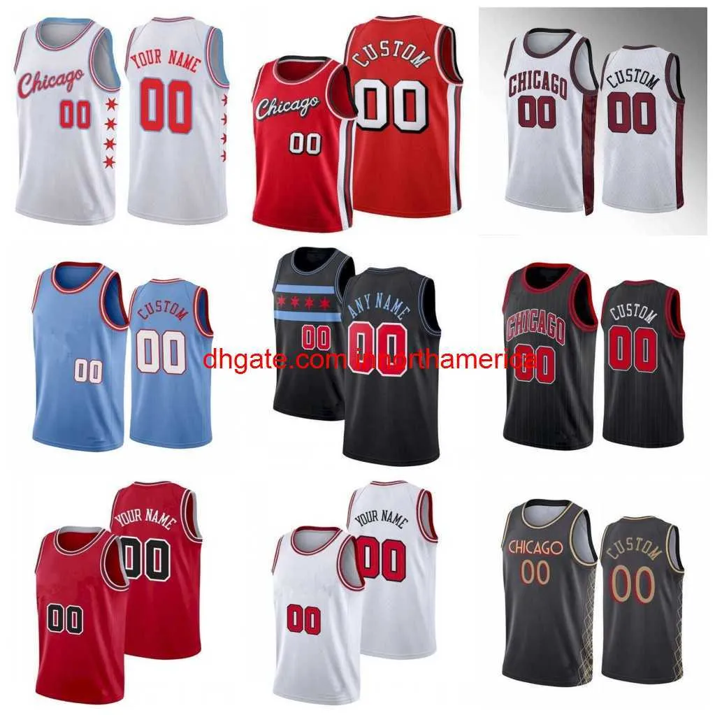 gestikte aangepaste heren dames jeugd basketbalshirts DeMar 11 DeRozan Jersey 9 Nikola Vucevic Zach 8 LaVine 2 Lonzo Ball 0 Coby Wit Zwart Wit Rood