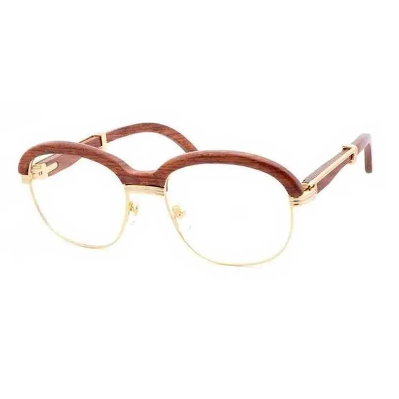 Mäns lyxdesigner Kvinnors solglasögon vintage träkvinnor Män lindar klara glasögon Gafas klubb som kör runt retro nyanser glasögon Gogglesjia
