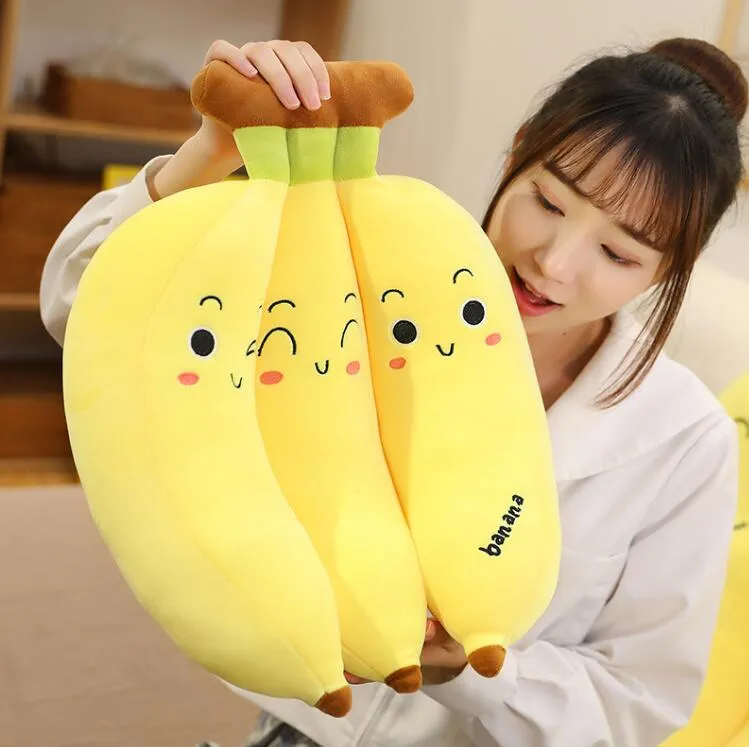 35cm Creative Cartoon Banana Plush Pillow Kawaii Sofa Cushion Baby Toy Cute Plush Doll Children Fruit Toys Children Kid Gift