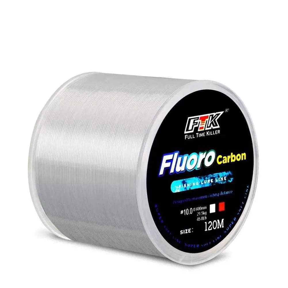 Bow Fishing Line 120M Fluorocarbon Line Fishing 5LB 34LBCarbon Fiber Leader  Line Fishing Lure Wire Sinking Line Japan Dropship P230325 From Mengyang10,  $12.32