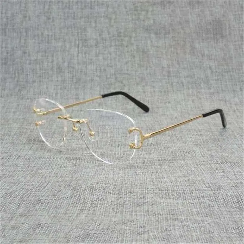 Kvinnors modedesigner solglasögon All-Match Finger Random Square Clear Glass Men Oval Wire Optical Metals Frame Oversize Eyewear Women för ögonläsning