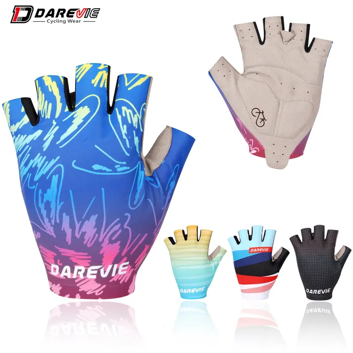 Sporthandschoenen Darevie Cycling Gloves Zomerschokbestendig ademende dames fietsende handschoenen half vinger hoogwaardige MTB Road Bike Gloves 230325