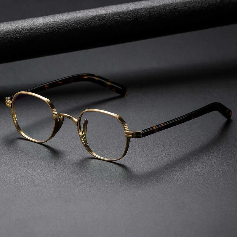 Luxe ontwerper Nieuwe heren- en dames zonnebril 20% korting op het Japanse pure titanium wannian schildpad frame met 132 bord kleine gezichtskist hoge bijziendheid glazen