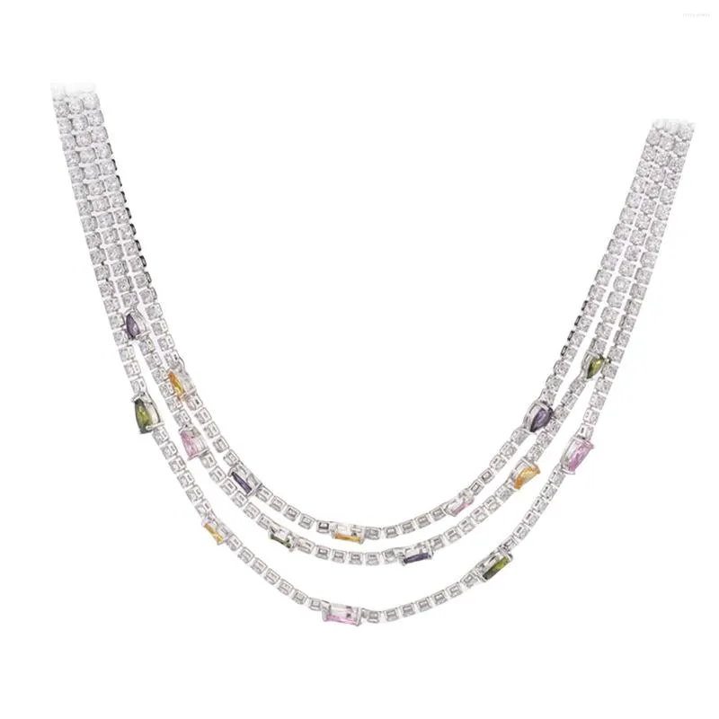 Ras du cou dame collier bijoux de mariée chaîne à maillons réglable mode couches exquis pour déguisement fiançailles anniversaire Costume