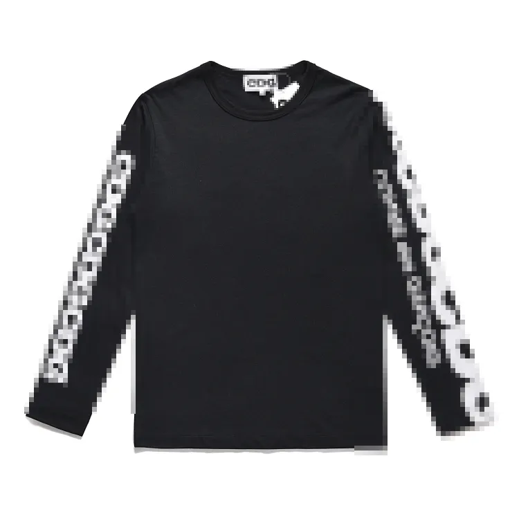 CDG GARCONS 디자이너 티 남자 티셔츠 COM DES 연주 긴 슬리브 티셔츠 유엔 스트리트웨어 크기 XL Black Tee 's Women