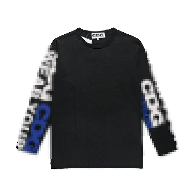 Designer TEE Men's T-shirts CDG Com des Garcons Play Long Sleeve T-Shirt Black Unisex Streetwear Size XL