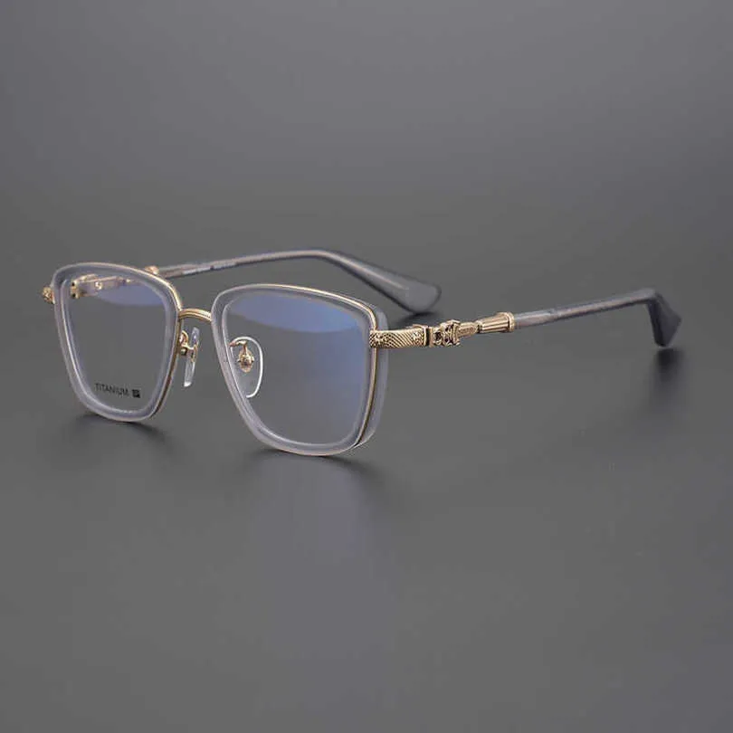 Herren-Luxus-Designer-Damen-Sonnenbrille Japanische handgefertigte Myopie-Brille aus reinem Titan, kleiner Rahmen, kann an die Höhe der männlichen weiblichen Platte angepasst werden