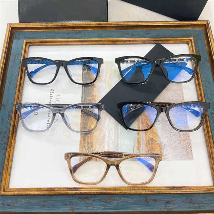 40% OFF Luxury Designer New Men's and Women's Sunglasses 20% Off Xiaoxiangjia's box fried dough twist Temple flat lens with the same fashion frame glasses 3429