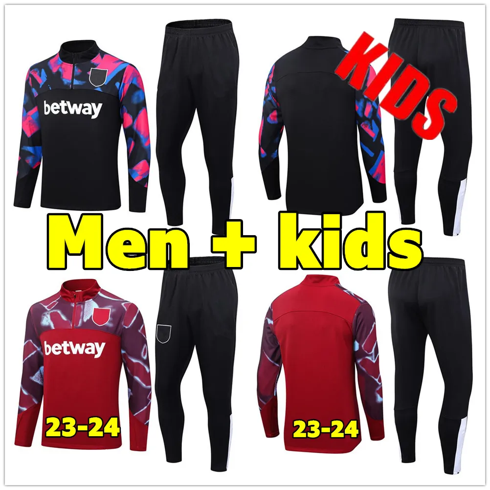 2023/24 Fotbollsspåring Ings Soccer Jerseys 2023 2024 Rice Bowen Antonio Benrahma Football Tracksuits Men Kids Training Suit
