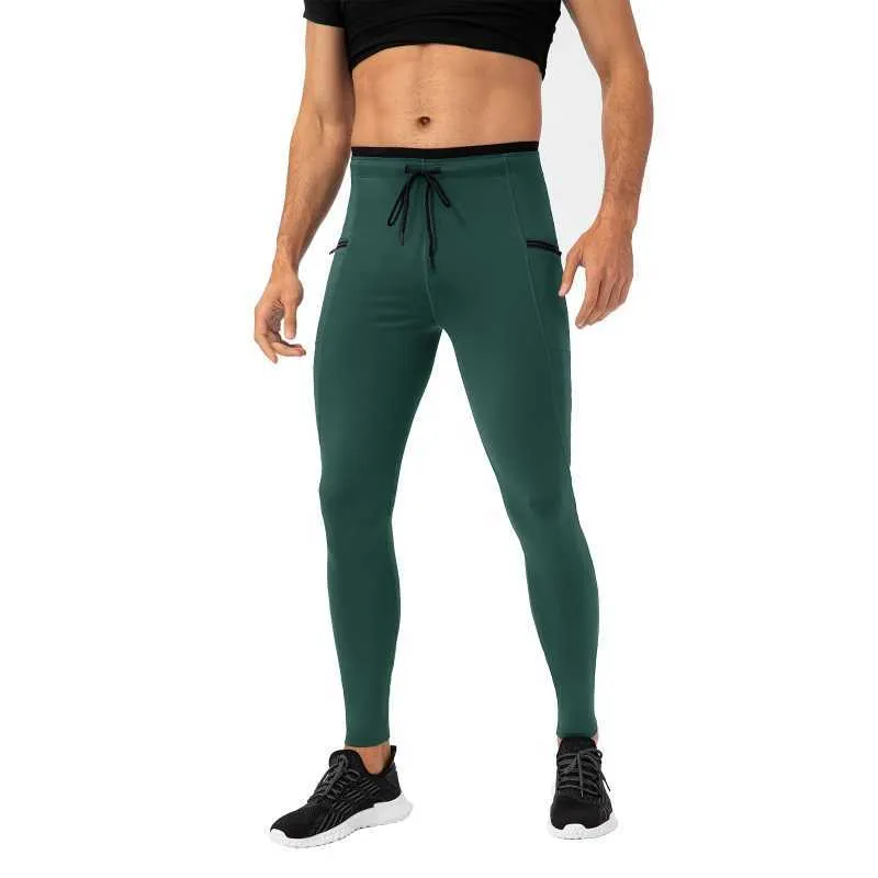 Męskie spodnie męskie spodnie fitness Pocket Pocket Szybki suchy wysoki odbijanie na zewnątrz biegnących koszykówki trening dresowy W0325