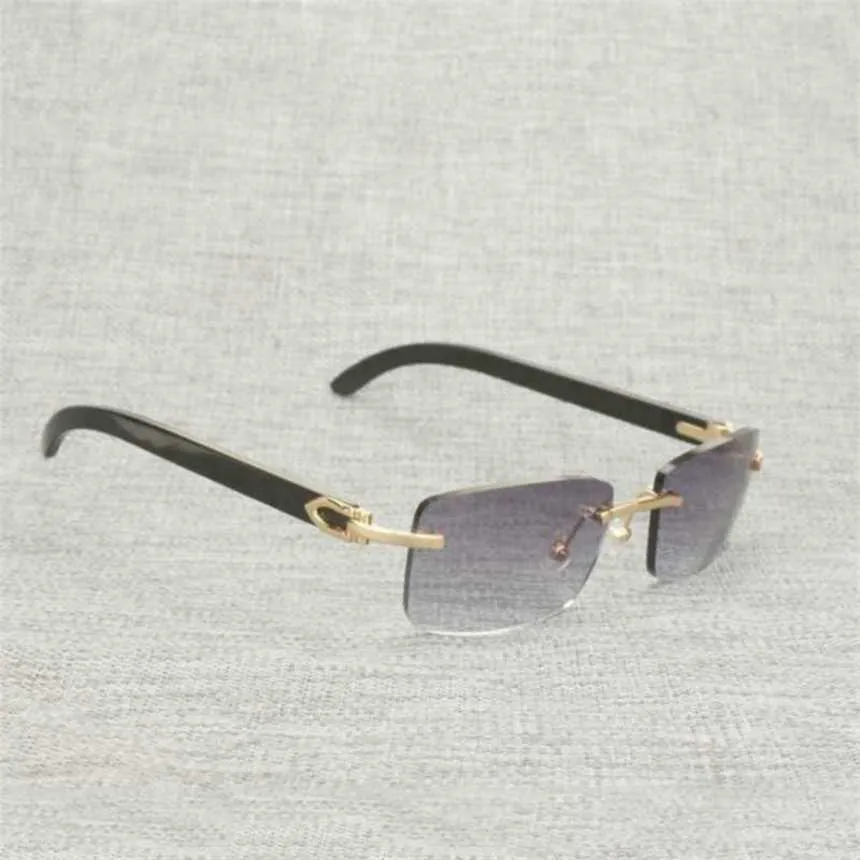 Luxe designer mode zonnebril 20% korting op vintage natuurlijke houten mannen buffelhoorn randloze frame bril vrouwen voor buitenaccessorie oculos square gafas 012n