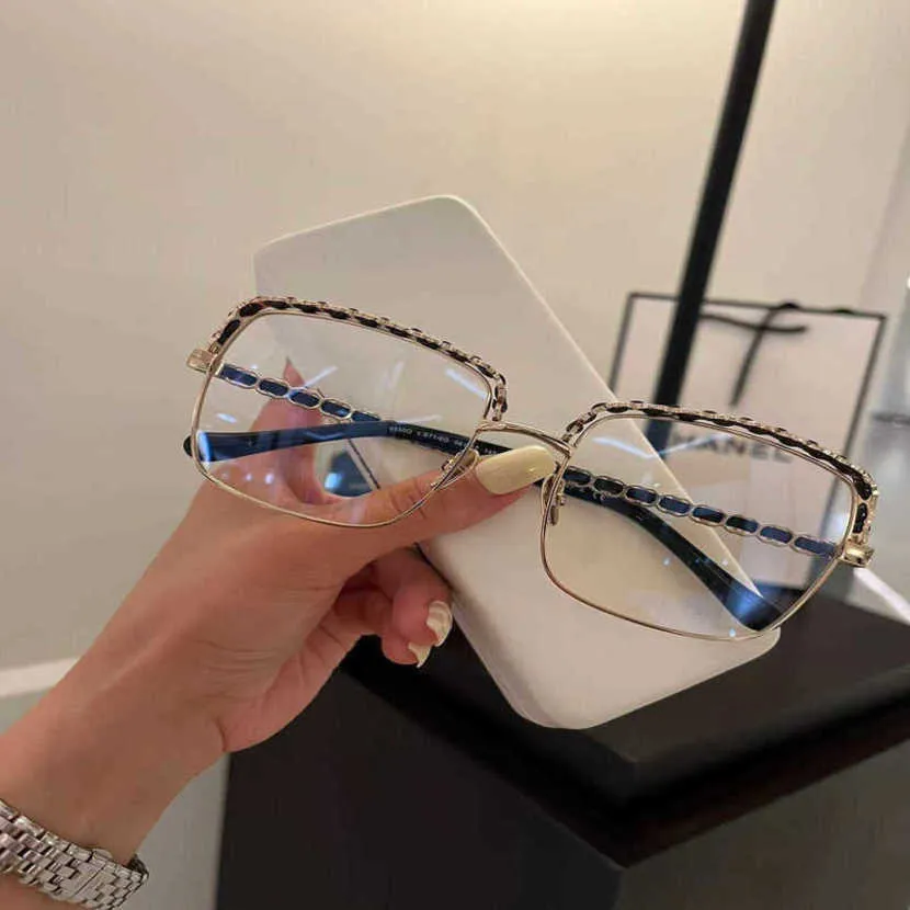30% rabatt på lyxdesigner Nya herr- och kvinnors solglasögon 20% rabatt på Chen Weiting's samma C-rökelse Myopia Frame Woven Leg Net Red Glasses Anti-Blue Light Professional