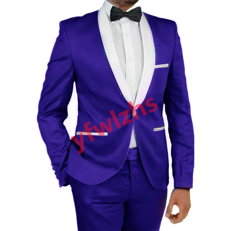 Bonito de um botão Tuxedos Tuxedos Shawl lapeel Groomsmen Man Suit de homens de casamento/baile de baile/jantar ternos de noivo calças de jaqueta de noivo B2715
