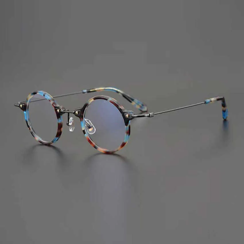 Topp lyxdesigner solglasögon 20% rabatt på super mini guldstråle japansk handgjorda runda republiken porslin samling platta myopia glas ram för män kvinnor