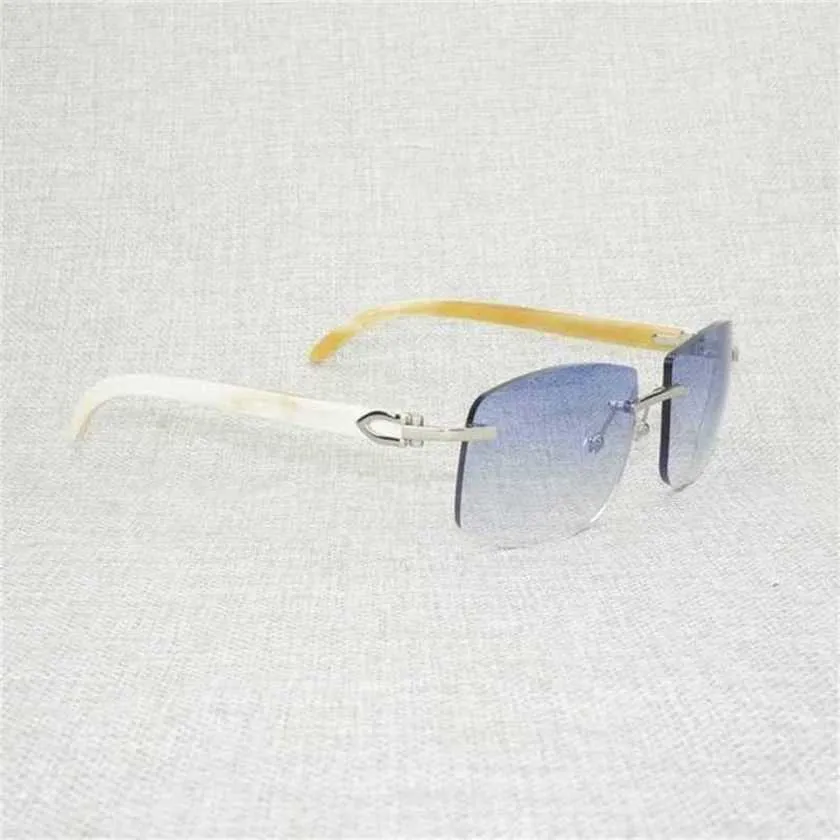 Occhiali da sole da esterno da uomo di moda Vintage Black White Buffalo Horn Oversize Men Natural Wood Shades Occhiali senza montatura per la guida all'aperto Oculos GafasKajia