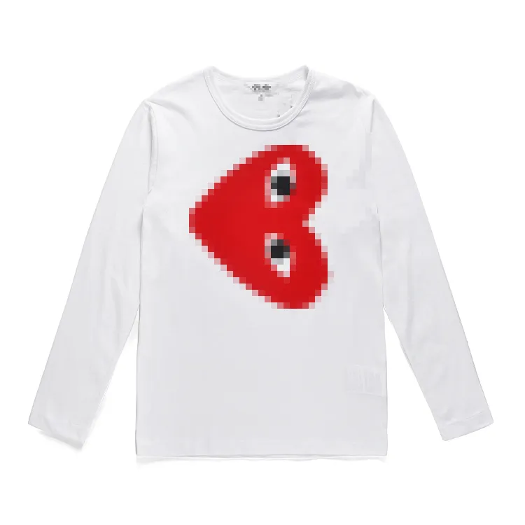 Projektantka koszulka męskie com des garcons gra cdg Big Red Heart T-shirt Unisex White XL Streetwear