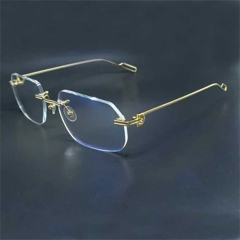 Männer Luxusdesignerin Frauen Sonnenbrille Randless Brillen Mode transparente Brillen Dessinger Clear Gold Rahmen Espejuelos Mujer Brille