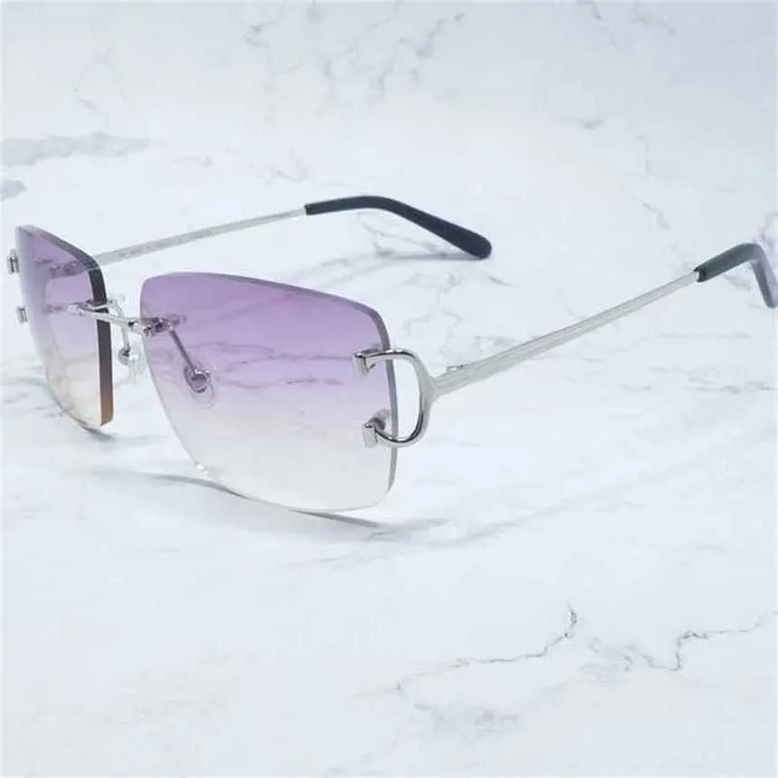 Роскошные дизайнерские модные солнцезащитные очки 20% от больших квадратных стаканов мужчины без оправы фиолетовые винтажные водительские оттенки очки Carter