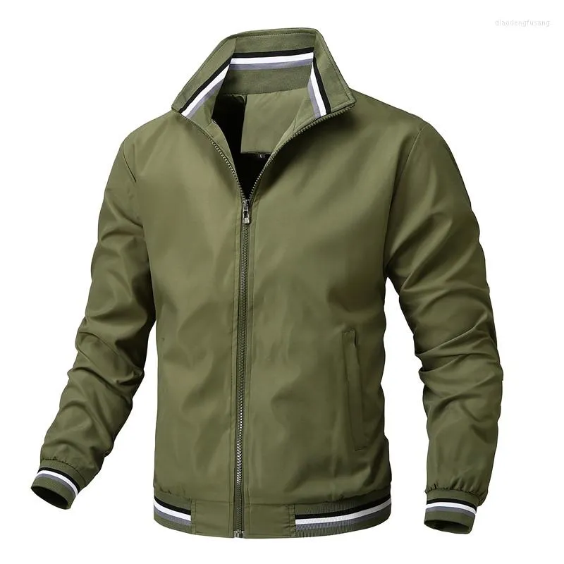 Heren Jackets Heren Business Fashion Jacket Stand Collar Casual Zipper Outdoor Sports Coat Wind Breaker