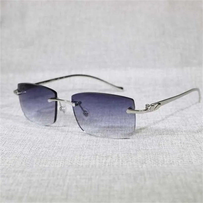 20% DE DESCUENTO Diseñador de lujo Nuevos hombres y mujeres Gafas de sol 20% de descuento Vintage Leopard Sin montura Oval Marco de metal Tonos Hombres Verano Gafas transparentes al aire libre para leerKajia