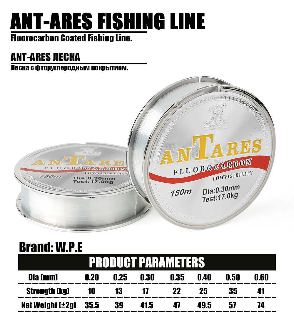 Fishing Accessories W.P.E Brand ANTEROS 150m Fluorocarbon Coating Fishing  Line 0.20mm 0.60mm 10kg 41kg Fishing Line Carbon Fiber For Carp Fishing  P230325 From Mengyang10, $15.78