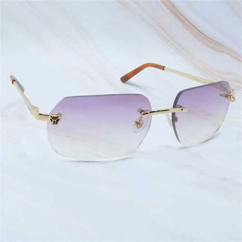 30 % RABATT Neue Herren- und Damen-Sonnenbrillen von Luxusdesignern 20 % RABATT auf Panther Tint Fashion Summer Randless Glasses Women Mens Brand EyewearKajia