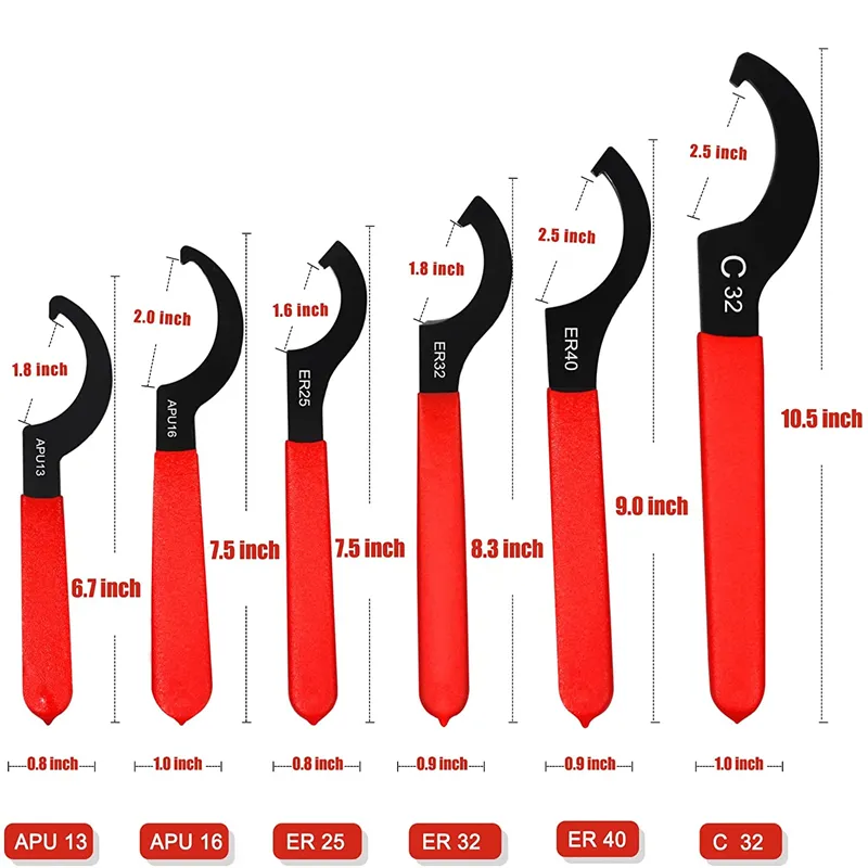 ER25 ER32 ER40 APU13 APU16 Type C clé pour CNC outil de fraisage outils de tour écrou de serrage en acier à haute teneur en carbone clé ER